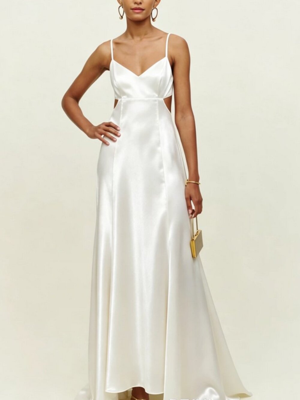 EUC Reformation Astor Maxi Dress Gown Sz4 Heavy Weight Satin Wedding - Picture 2 of 11